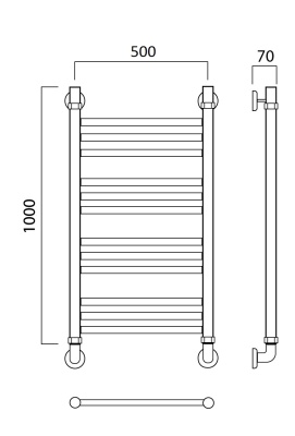 Водяной полотенцесушитель Aquanerzh 00-60A10050 Хром