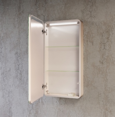 Зеркальный шкаф Raval Pure 45 с подсветкой Белый