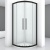 Душевой уголок Black&White Stellar Wind S801-1000x1000 радиальный профиль Блеск серебра стекло прозрачное