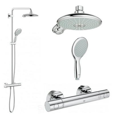 Душевая система Grohe Euphoria Power&Soul System 26186000 с термостатом Хром