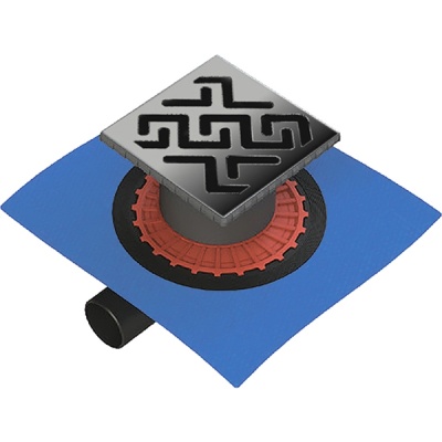 Душевой трап Berges Wasserhaus Zentrum Antik 150x150 090365 с решеткой Матовый хром