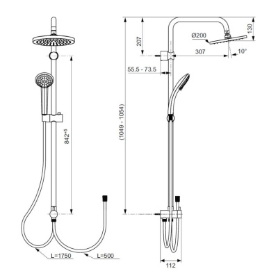 Душевая система Ideal Standard Eco Evo A6943AA Хром