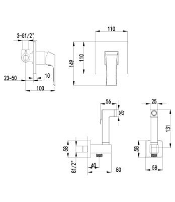 Гигиенический душ со смесителем Lemark Unit LM4519C Хром