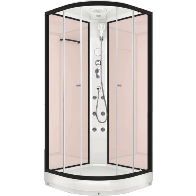 Душевая кабина Domani-Spa Delight 99 90x90 DS01D99LPcCl10 с гидромассажем профиль Графит задние стенки Розовые