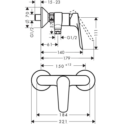 Смеситель для душа Hansgrohe Logis E 71602000 Хром