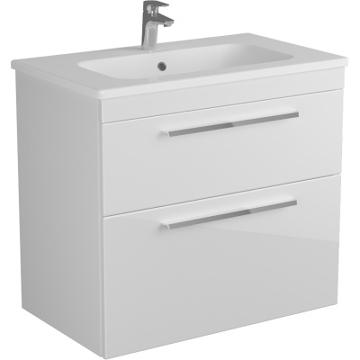Тумба под раковину Diborg Leonie 80 77.1225 подвесная Белый глянец