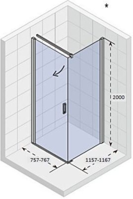 Душевой уголок Riho Novik Z201 80х120 GZ5080120 профиль Хром стекло прозрачное
