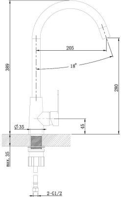 Смеситель для кухни Agger Splendid A0900144 Черный