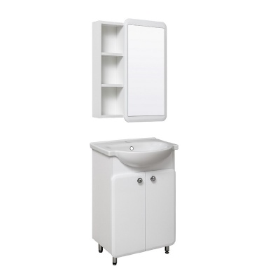 Зеркальный шкаф Runo Капри 55 УТ000003786 универсальный Белый