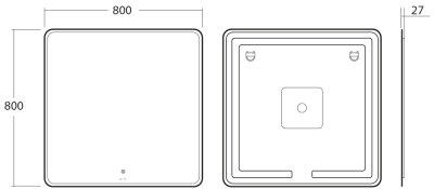 Зеркало Owl 1975 Skansen 80 OWLM200500 с LED подсветкой с сенсорным выключателем