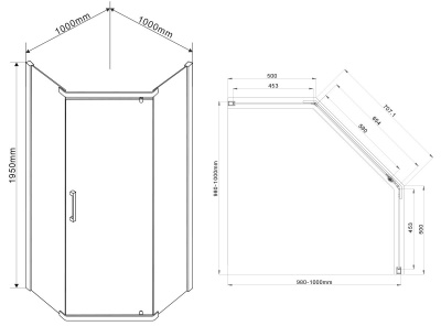 Душевой уголок Vincea Stresa 100x100 VSP-1S100CL профиль Хром стекло прозрачное