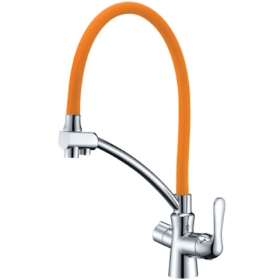 Смеситель для кухни Lemark Comfort LM3070C-Orange Оранжевый Хром