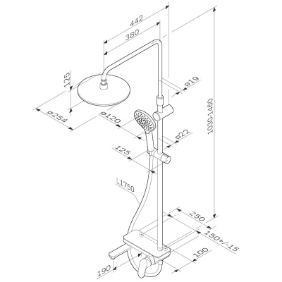 Душевая система AM.PM Like F0780700 Хром