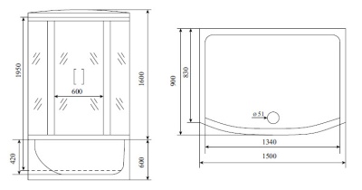 Душевой бокс Timo Lux 90x150 T-7750 с гидромассажем
