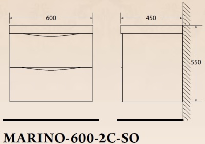 Тумба под раковину BelBagno Marino 60 подвесная Bianco Lucido