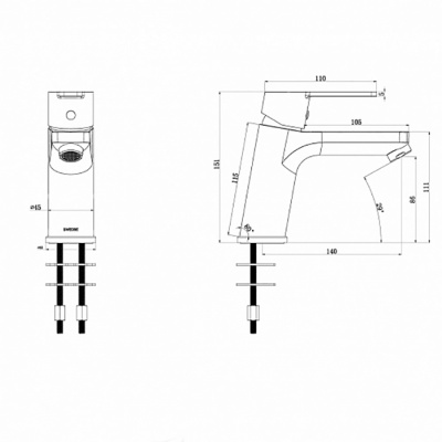 Смеситель для раковины Swedbe Kronos 2010 Хром