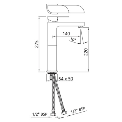 Смеситель для раковины Jaquar Alive ALI-CHR-85005B Хром
