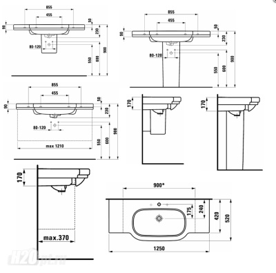 Раковина Laufen LB 3 125 8.1068.8 Белая