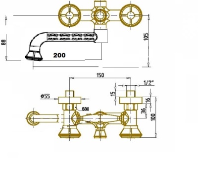 Душевая система Bronze de Luxe Royal 10121P F Цветок