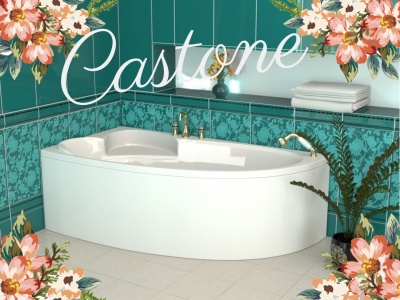 Ванна из искусственного камня Castone Диана 160x100 L Белая