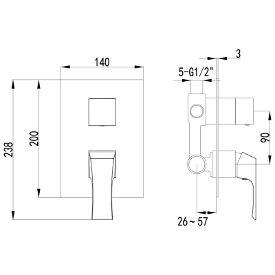 Смеситель для душа Lemark Unit LM4528C Хром