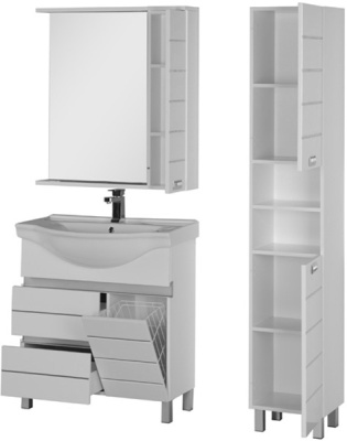 Тумба под раковину Aquanet Доминика 80 172375 с корзиной для белья Белая