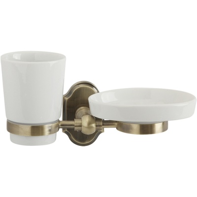 Стакан для зубных щеток с мыльницей Veragio Stanford VR.STD-7743.BR Бронза