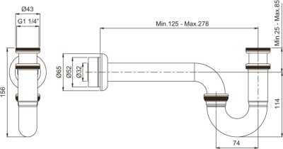 Сифон для раковины Vitra Llia A45117 Хром