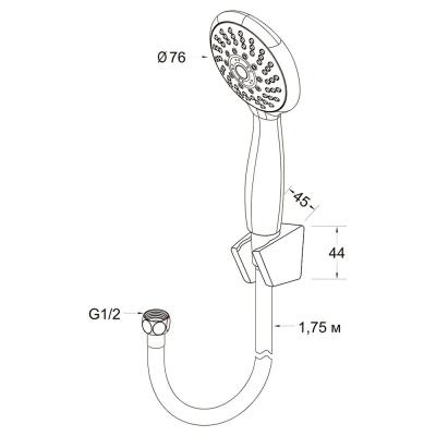 Душевой гарнитур Latuno L80057 Хром