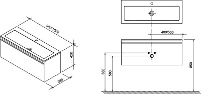Тумба под раковину Ravak SD Clear 800 Белая/вишня