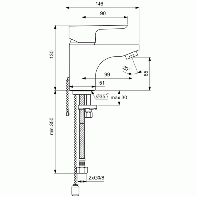 Смеситель для раковины Ideal Standard Ceraplan III B0702AA Хром