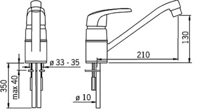 Смеситель для кухни Oras Safira 1030 Хром