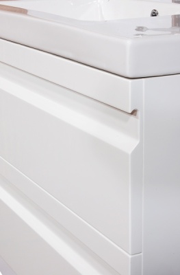 Тумба с раковиной SanVit Тема 75 подвесная Белый глянец