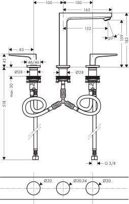 Смеситель для раковины Hansgrohe Metropol 74515000 Хром