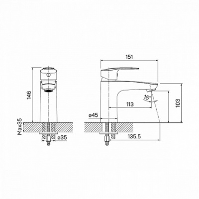 Смеситель для раковины Iddis Ray RAYSB00i01 Хром
