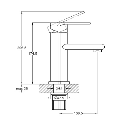 Смеситель для раковины G-Lauf NOB1-A128 Хром