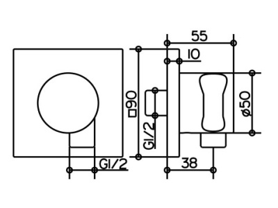 Шланговое подсоединение Keuco Ixmo 59592 010002 Хром