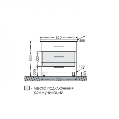 Тумба с раковиной СанТа Виктория 80 700129N Белая