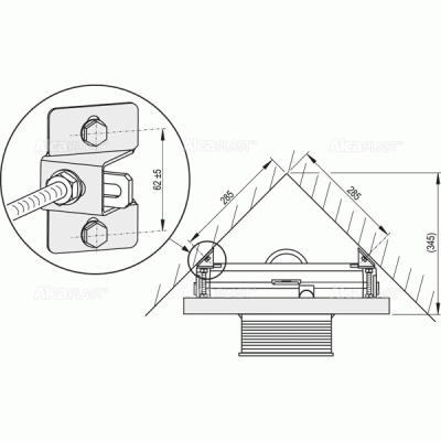 Крепление для инсталляции Alcaplast M918 угловое Хром
