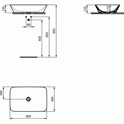 Раковина Ideal Standard Connect Air 60 E034801 Белая
