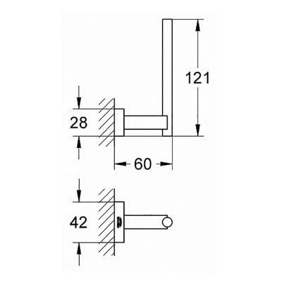 Держатель запасного рулона Grohe Essentials Cube 40623001 Хром