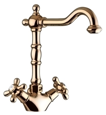 Смеситель для раковины Gattoni Versilia 10300 золото 24 карата