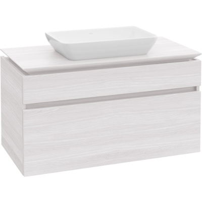 Тумба под раковину Villeroy&Boch Legato 80x55 подвесная с подсветкой Белое дерево