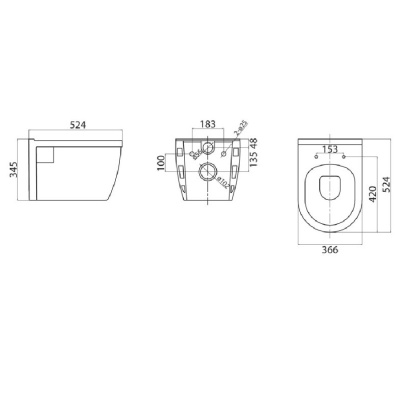 Унитаз BelBagno Loto BB070CHR подвесной без сиденья