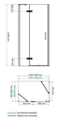 Душевой уголок WasserKRAFT Aller 10H 120x90 Хром
