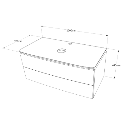 Тумба под раковину Vigo Cosmo 100 подвесная Белая