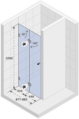 Душевая дверь Riho Scandic M105 90 GX0009201 L профиль Хром стекло прозрачное