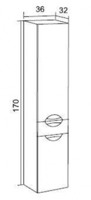 Шкаф пенал SanVit Лайм 36 с фактурой под дерево подвесной Венге