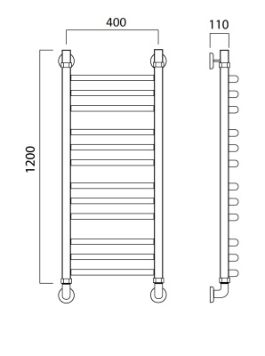 Водяной полотенцесушитель Aquanerzh 02-09A12030 Хром