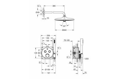Душевая система Grohe SmartControl 34744000 с термостатом Хром